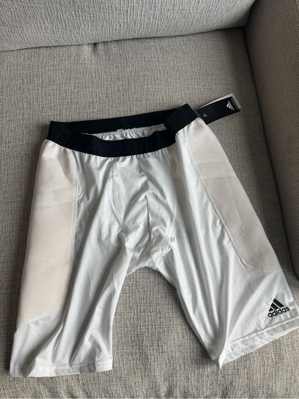adidas men’s triple stripe slider in white